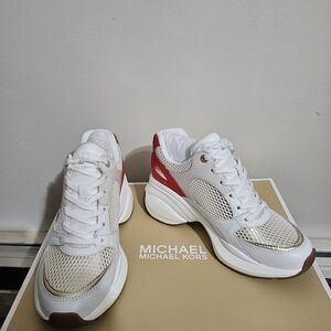 New Michael Kors White and Red Women's Sneakers Without Box